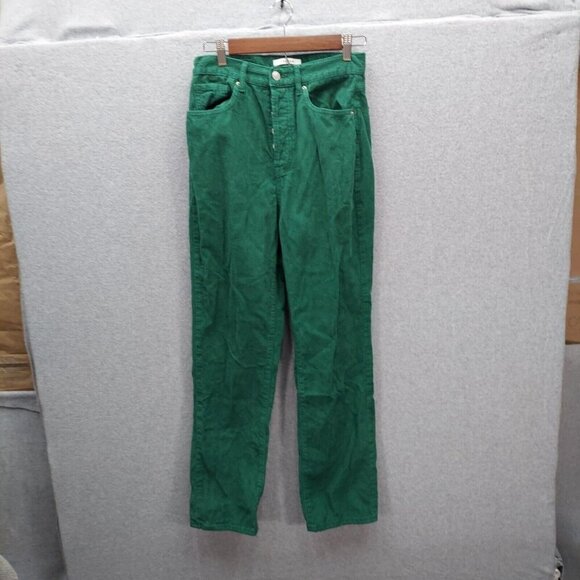 PacSun Womens Green Corduroy Dad Jeans Straight Leg Pants Size 27 Surf Casual - Picture 1 of 9